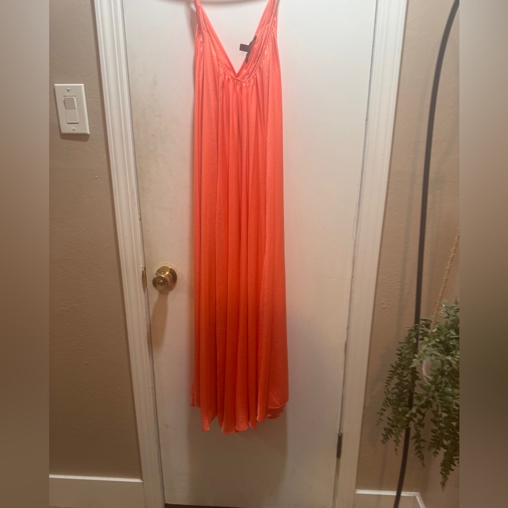 NWT Banana Republic Trapeze Sleeveless Dress In Orange Size M